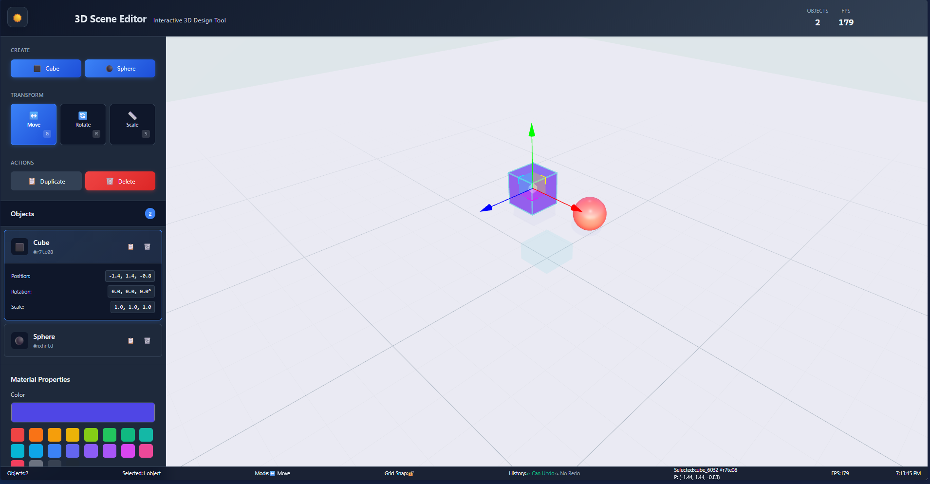 3D Scene Editor preview